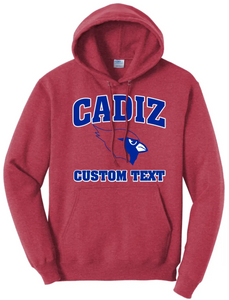 Cadiz Cardinal Retro with Custom Text Fleece Hoodie