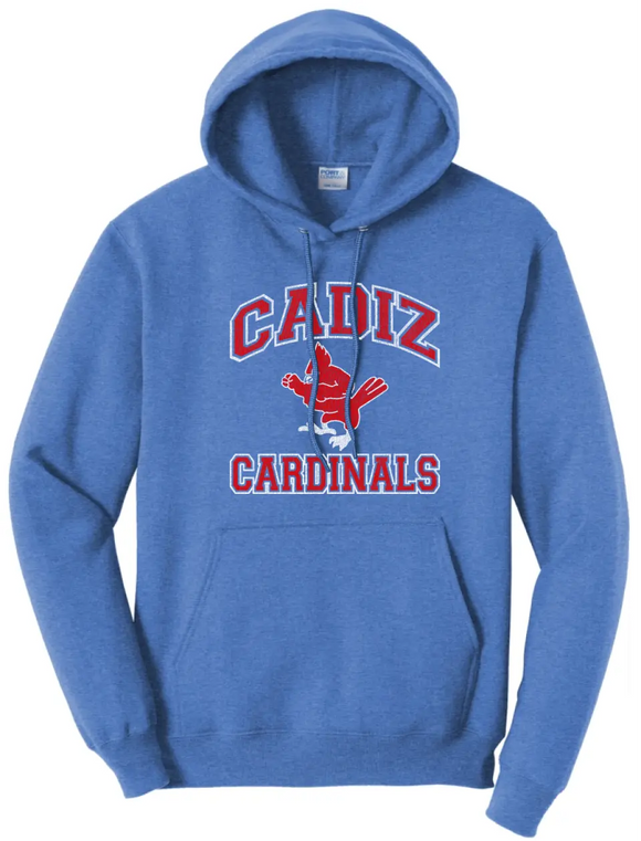 Cadiz Cardinals Vintage Fighting Distressed  Core Fleece Hoodie