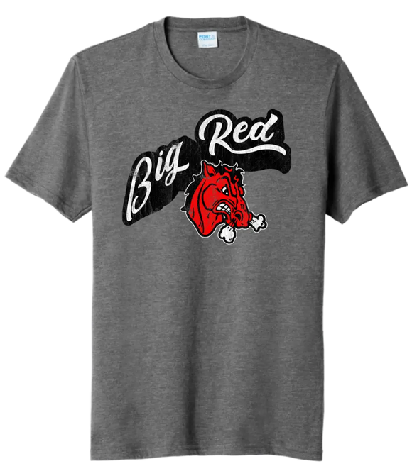 Steubenville Big Red Distressed Twisted Script Tri-Blend Tee