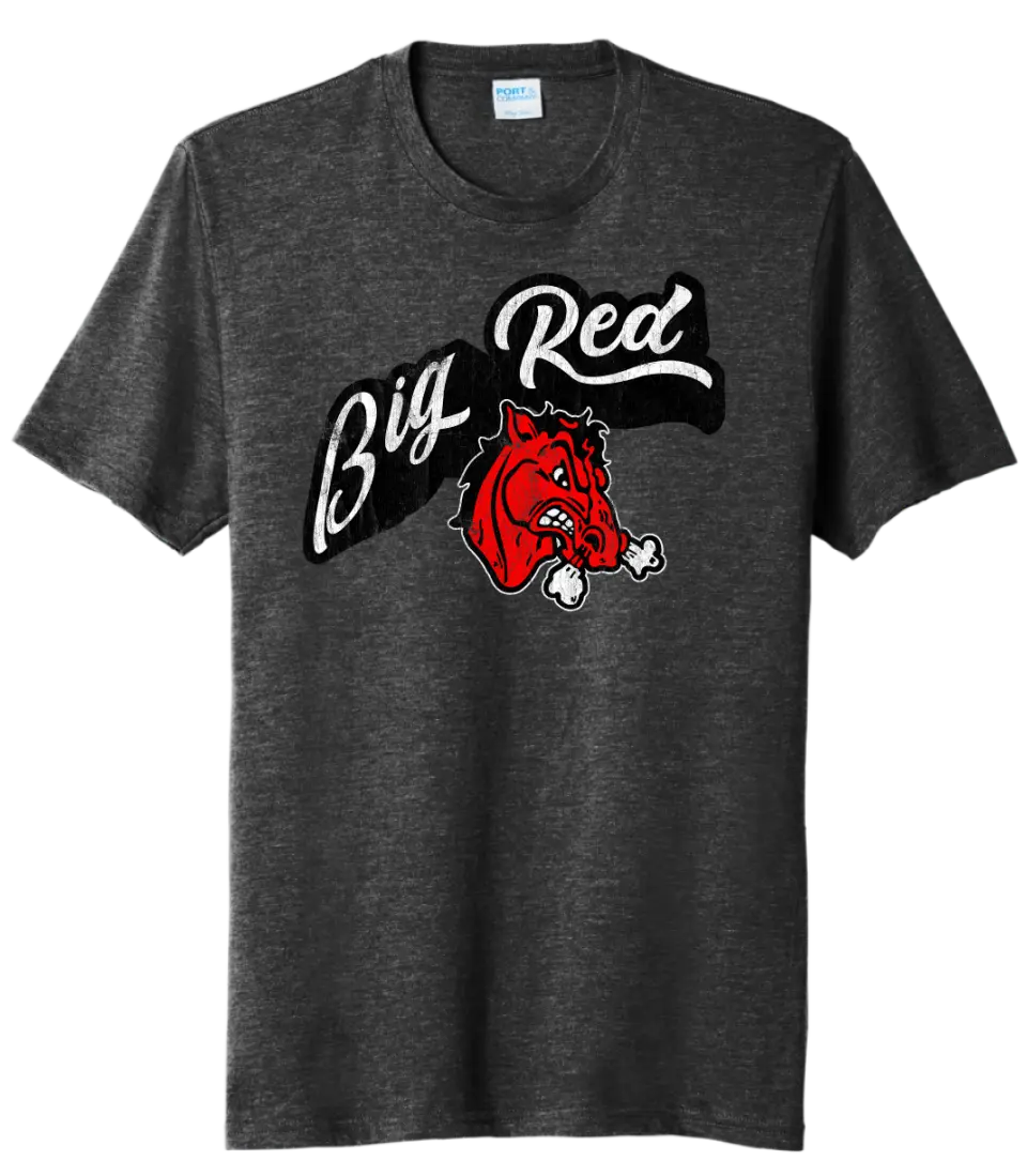 Steubenville Big Red Distressed Twisted Script Tri-Blend Tee