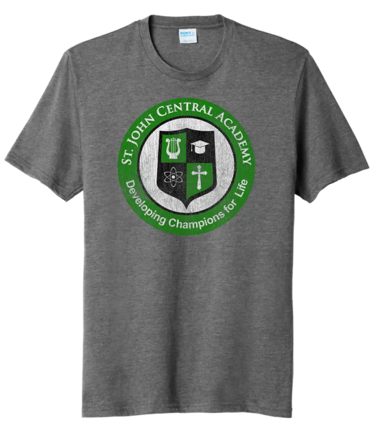 St. John Academy Distressed Logo Tri-Blend Tee