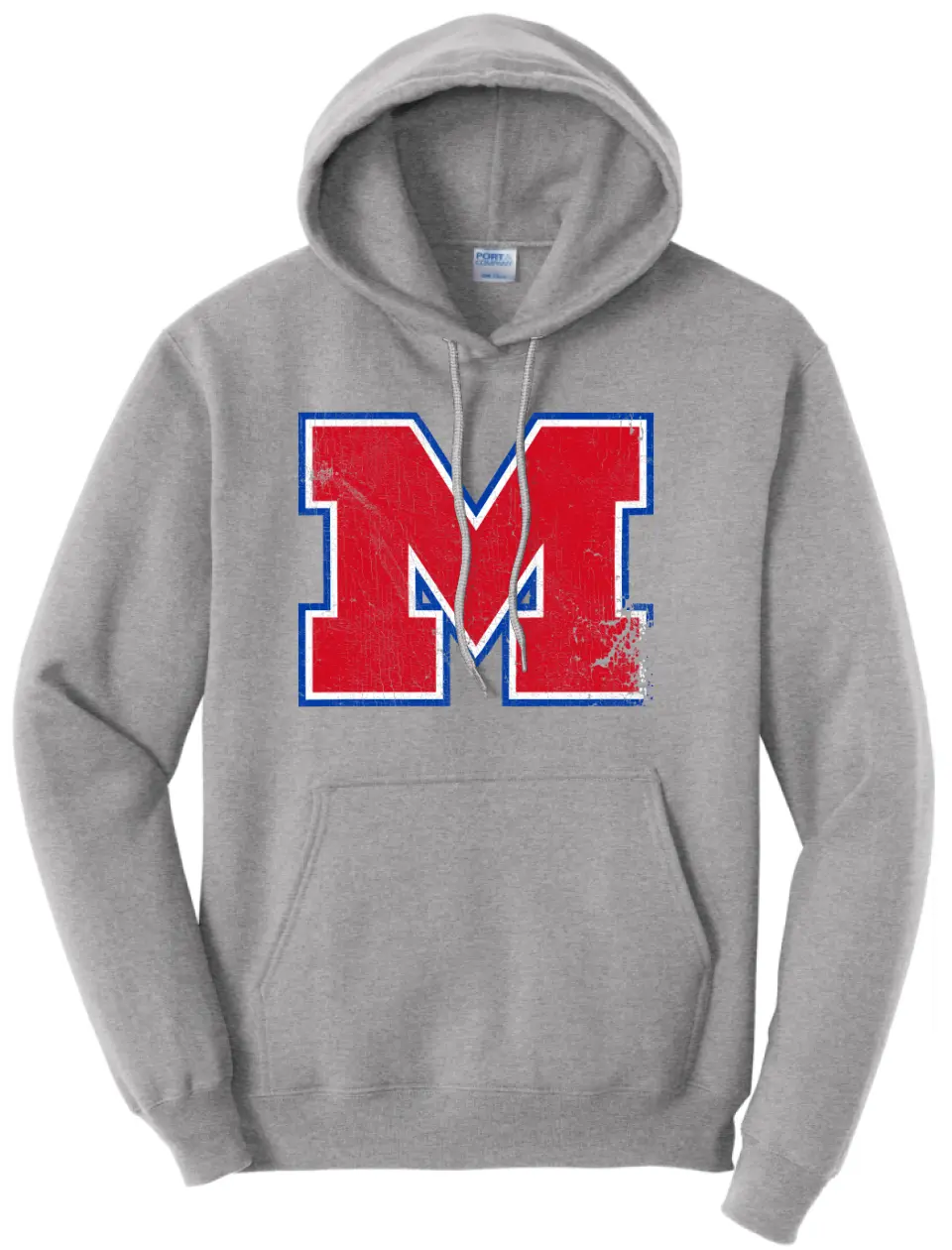 Morgantown Distressed M Logo Core Fleece Hoodie