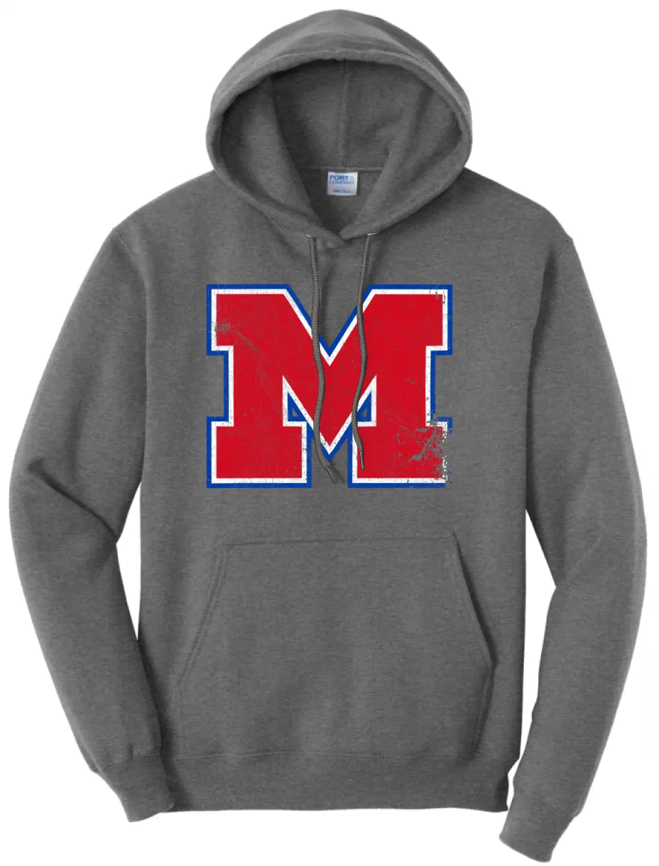 Morgantown Distressed M Logo Core Fleece Hoodie