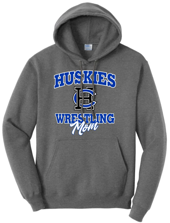 Harrison Central Huskies Wrestling Mom Core Fleece Hoodie