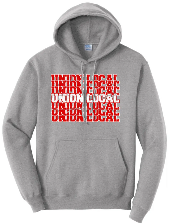 Union Local Jets Repeat Distressed Core Fleece Hooded Sweatshirt