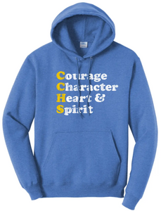 Catholic Central Courage Character Heart and Spirit Core Fleece Hooded Sweatshirt