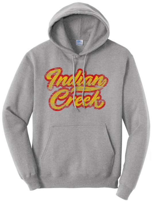 Indian Creek Distressed Script Tail Core Fleece Hoodie