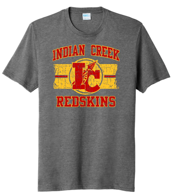 Indian Creek Distressed IC Wide Stripe Tri-Blend Tee