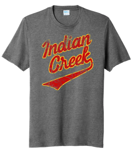 Indian Creek Distressed Cracked Script Tri-Blend Tee