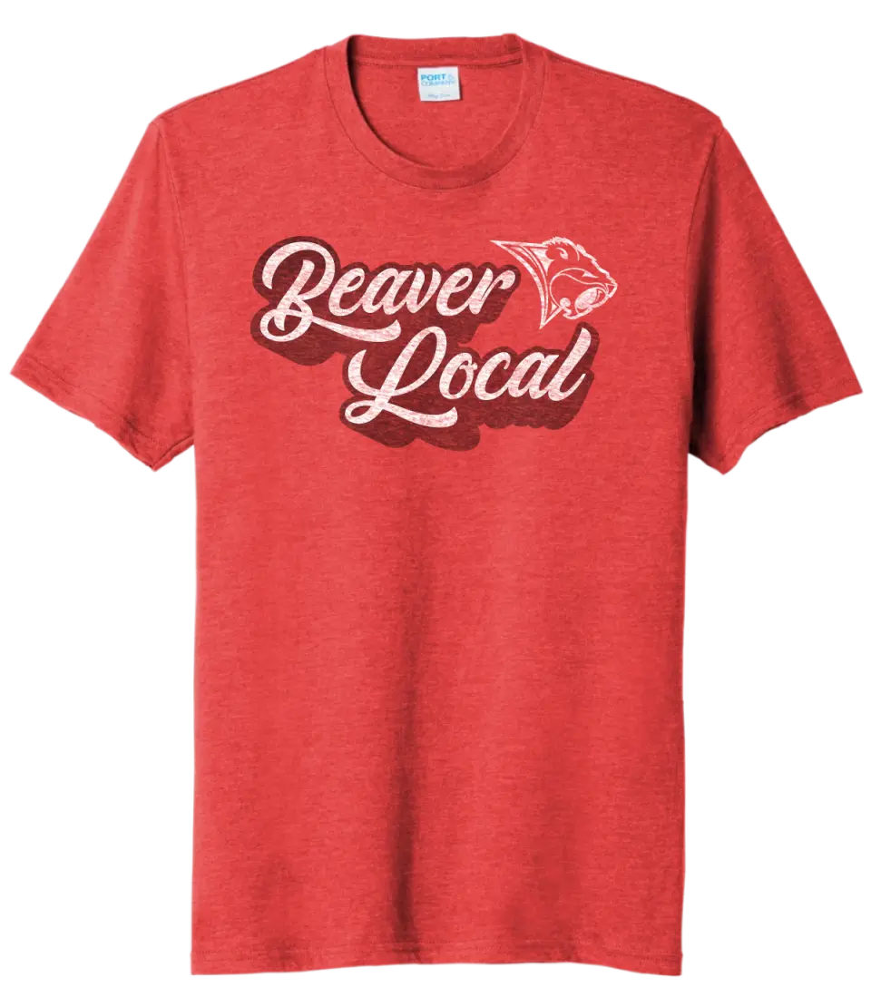 Beaver Local Bold Script Distressed Tri-Blend Tee