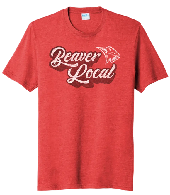 Beaver Local Bold Script Distressed Tri-Blend Tee