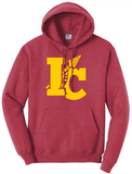 Indian Creek Logo on Red Core Fleece Hoodie