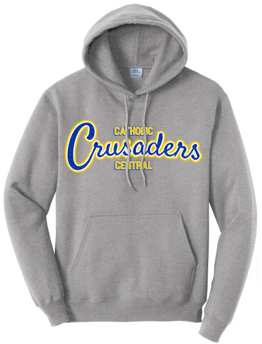 Steubenville Catholic Central Distressed Crusaders Script Core Fleece Hoodie
