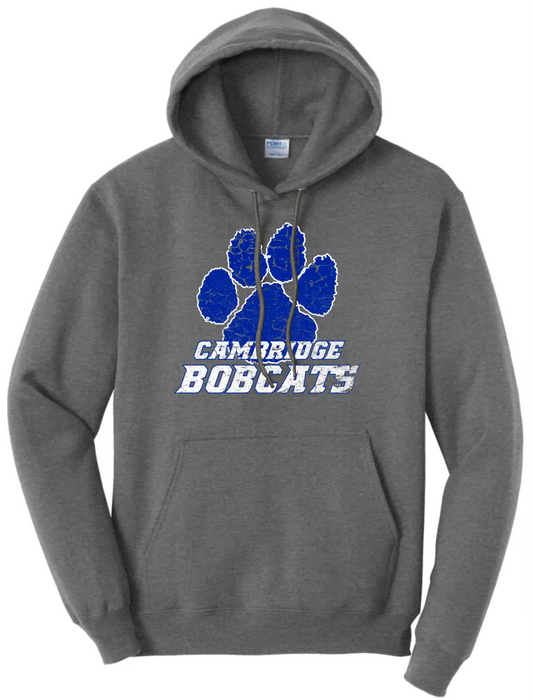 Cambridge Bobcats Paw White Core Fleece Hoodie