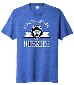 Harrison Central Distressed on Royal Tri-Blend Tee