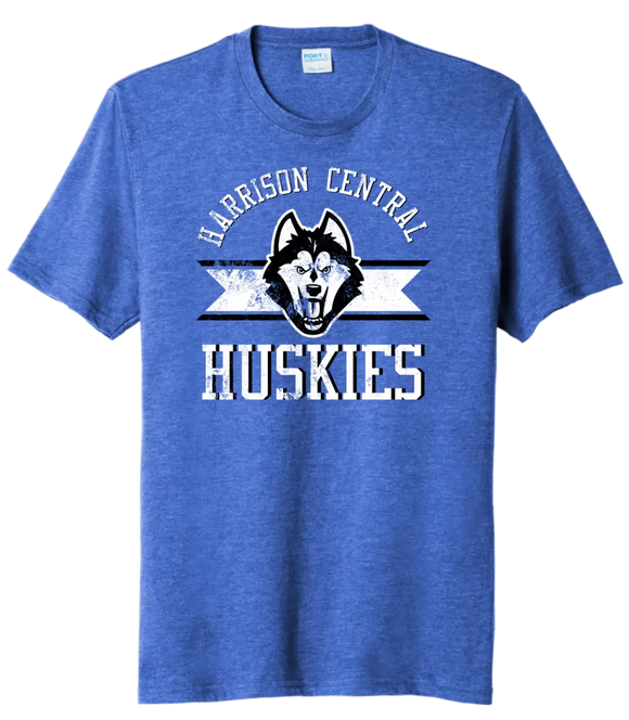 Harrison Central Distressed on Royal Tri-Blend Tee