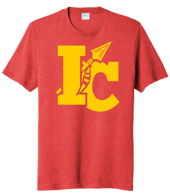 Indian Creek Logo on Red Tri-Blend Tee