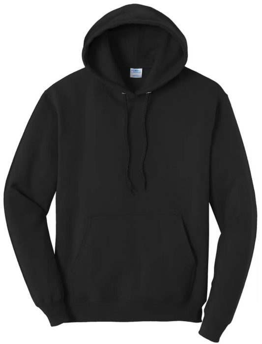 Edison White Script Distressed Core Fleece Hoodie