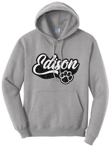 Edison Script with Paw Print Core Fleece Hoodie