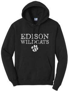 Edison Distressed Wildcats Paw Core Fleece Hoodie