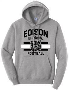 Edison Wildcats with Custom Text Core Fleece Hoodie