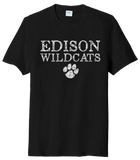 Edison Distressed Wildcats Paw Tri-Blend Tee