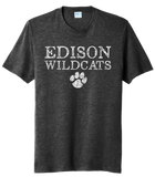 Edison Distressed Wildcats Paw Tri-Blend Tee