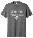 Edison Distressed Wildcats Paw Tri-Blend Tee