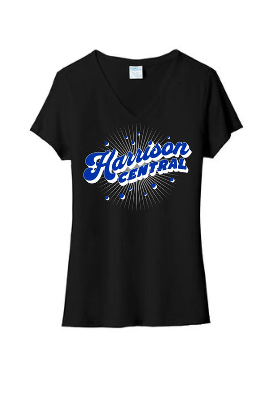Harrison Central 2024 100 Ladies Tri-Blend V-Neck Tee