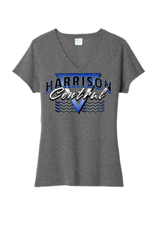 Harrison Central 2024 101 Ladies Tri-Blend V-Neck Tee