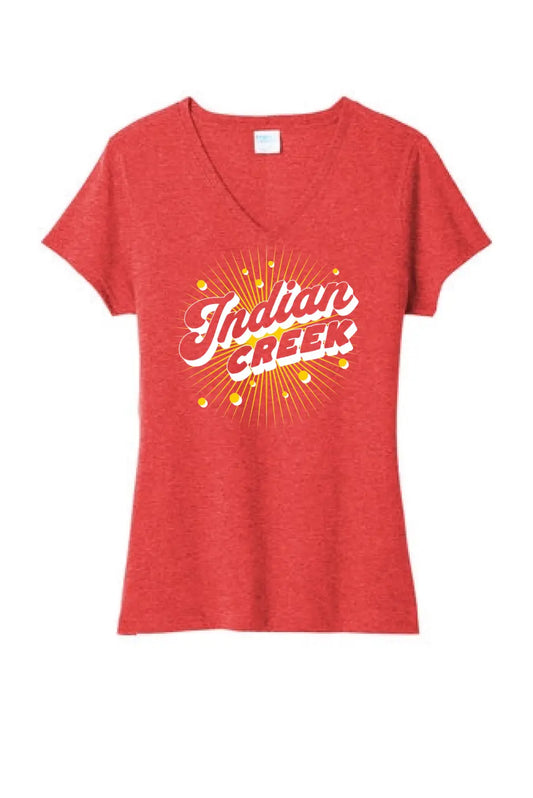 Indian Creek 2024 100 Ladies Tri-Blend V-Neck Tee