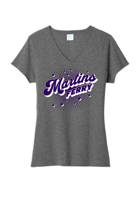 Martins Ferry 2024 100 Ladies Tri-Blend V-Neck Tee
