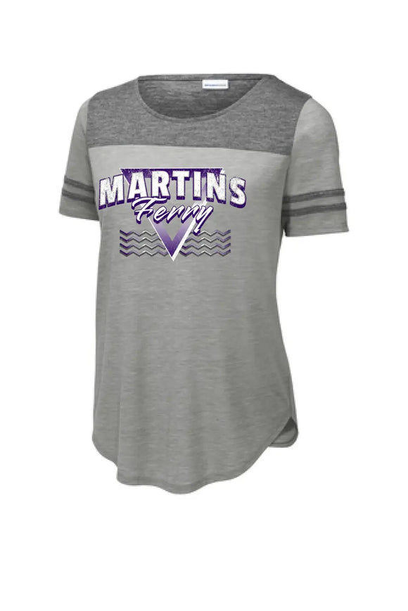 Martins Ferry 2024 101 Ladies PosiCharge Tri-Blend Wicking Fan Tee