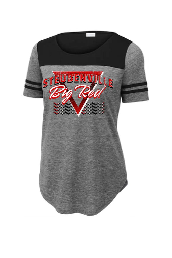 Steubenville Big Red 2024 101 Ladies PosiCharge Tri-Blend Wicking Fan Tee