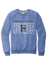 Harrison Central 2024 104 Jerzees Snow Heather French Terry Raglan Crew