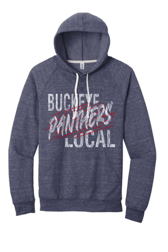 Buckeye Local 2024 001 Jerzees Snow Heather French Terry Raglan Hoodie