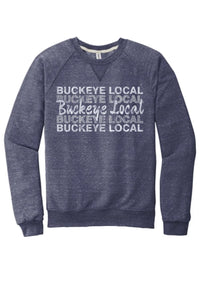 Buckeye Local 2024 003 Jerzees Snow Heather French Terry Raglan Crew