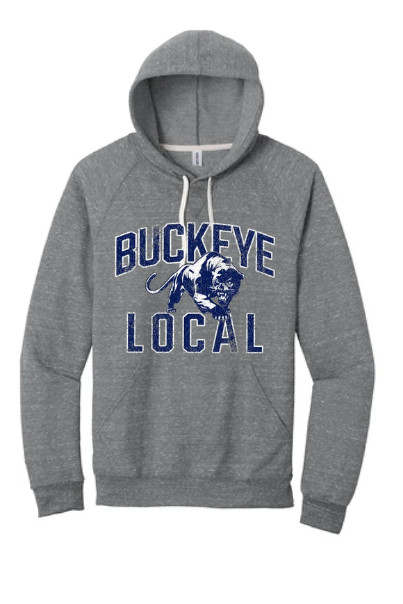 Buckeye Local 2024 004 Jerzees Snow Heather French Terry Raglan Hoodie