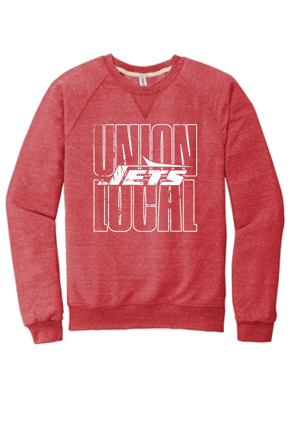 Union Local 2024 101 Jerzees Snow Heather French Terry Raglan Crew