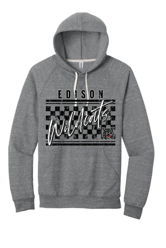 Edison Wildcats 2024 105 Jerzees Snow Heather French Terry Raglan Hoodie
