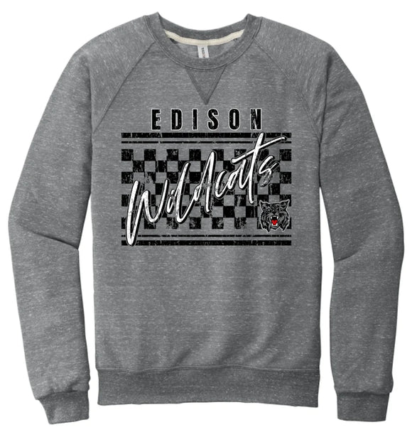 Edison Wildcats 2024 105 Jerzees Snow Heather French Terry Raglan Crew