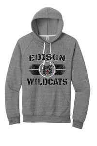 Edison Wildcats 2024 104 Jerzees Snow Heather French Terry Raglan Hoodie