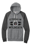 Edison Wildcats 2024 104 Jerzees Snow Heather French Terry Raglan Hoodie