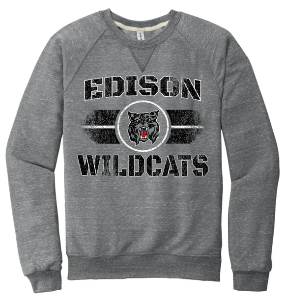 Edison Wildcats 2024 104 Jerzees Snow Heather French Terry Raglan Crew