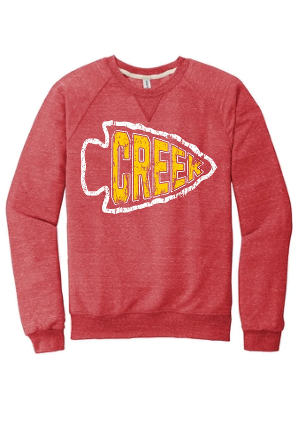 Indian Creek 2024 103 Jerzees Snow Heather French Terry Raglan Crew