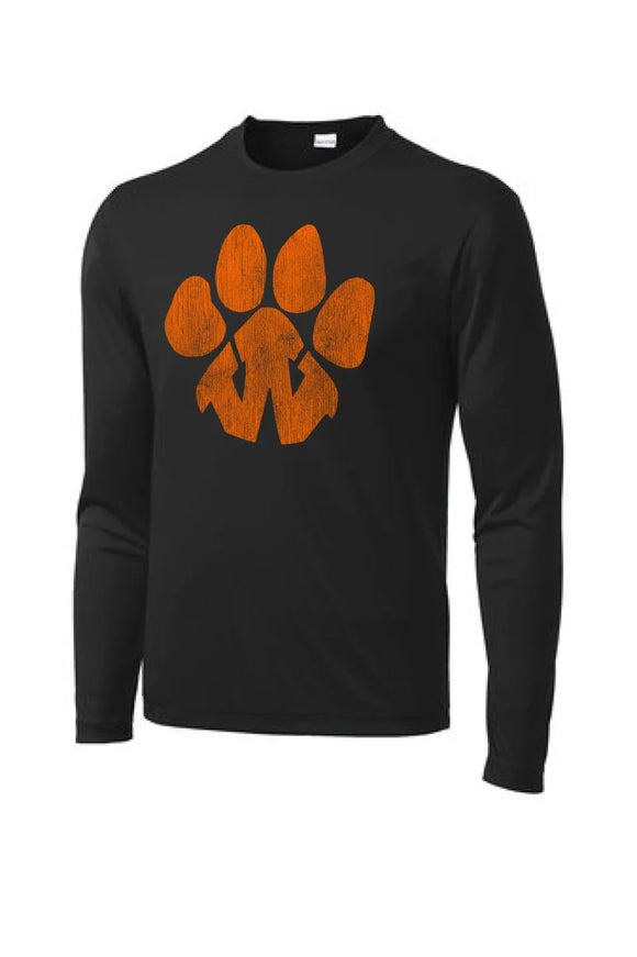 Wellsville Distressed Tiger Paw Logo PosiCharge Competitor Tee