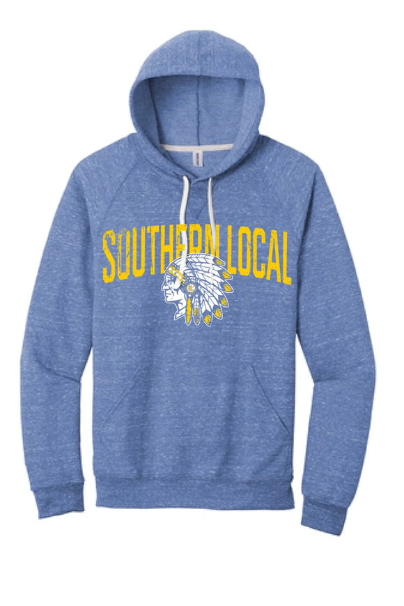 Southern Local 2024 100 Jerzees Snow Heather French Terry Raglan Hoodie