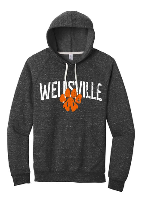 Wellsville 2024 100 Jerzees Snow Heather French Terry Raglan Hoodie