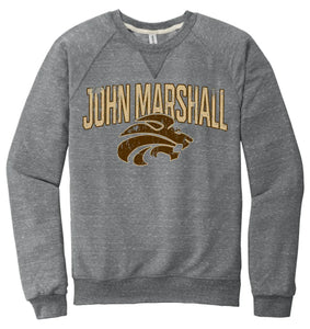 John Marshall 2024 100 Jerzees Snow Heather French Terry Raglan Crew