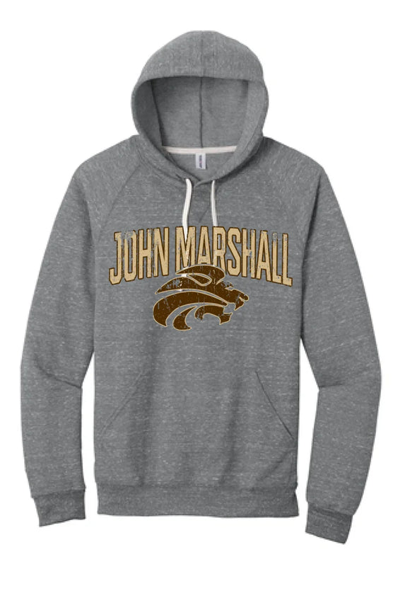 John Marshall 2024 100 Jerzees Snow Heather French Terry Raglan Hoodie